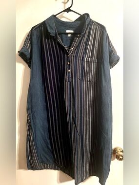 Wonderly Blue Striped Midi Dress